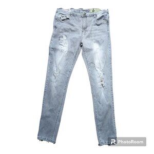 Men's industrial indigo vintage retro Jeans Color Gray Size W40-L34